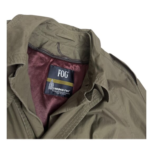 LONDON FOG Vintage Y2K Business Casual Luxury Long Trench Winter Coat Mens 42R - Picture 6 of 8